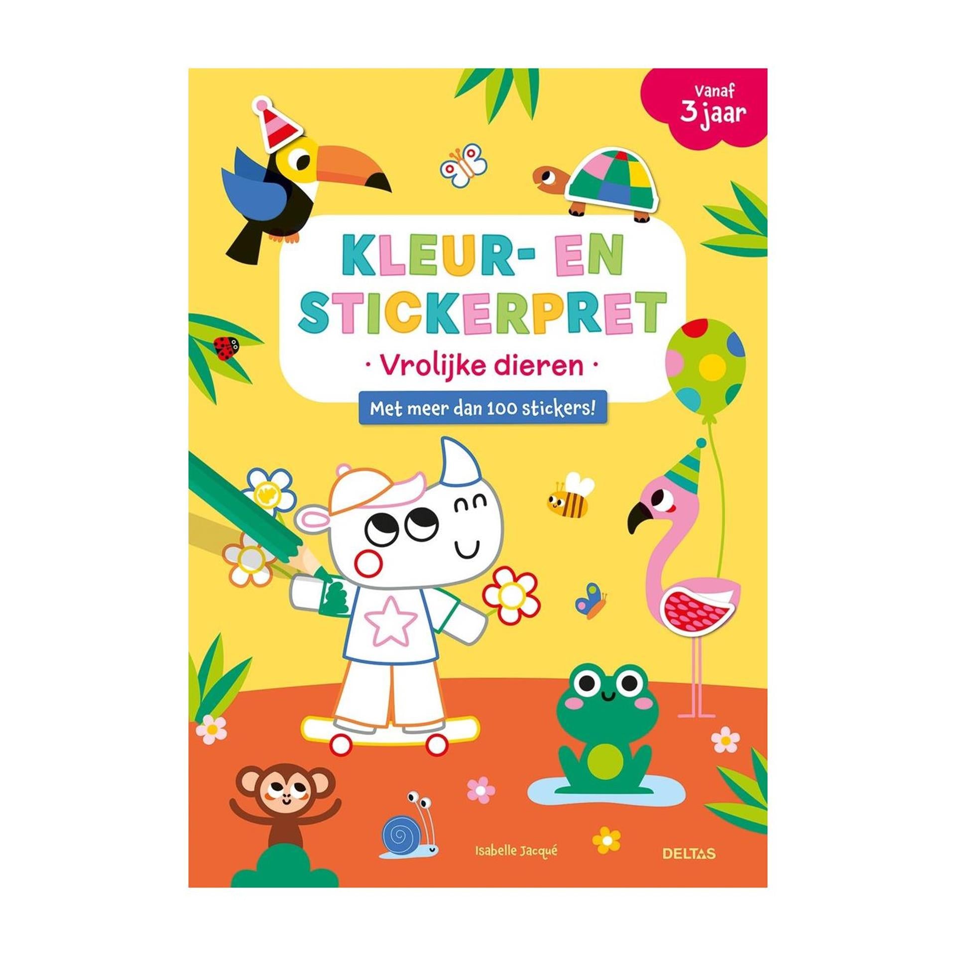 Coloriage Deltas et autocollants amusants - animaux heureux