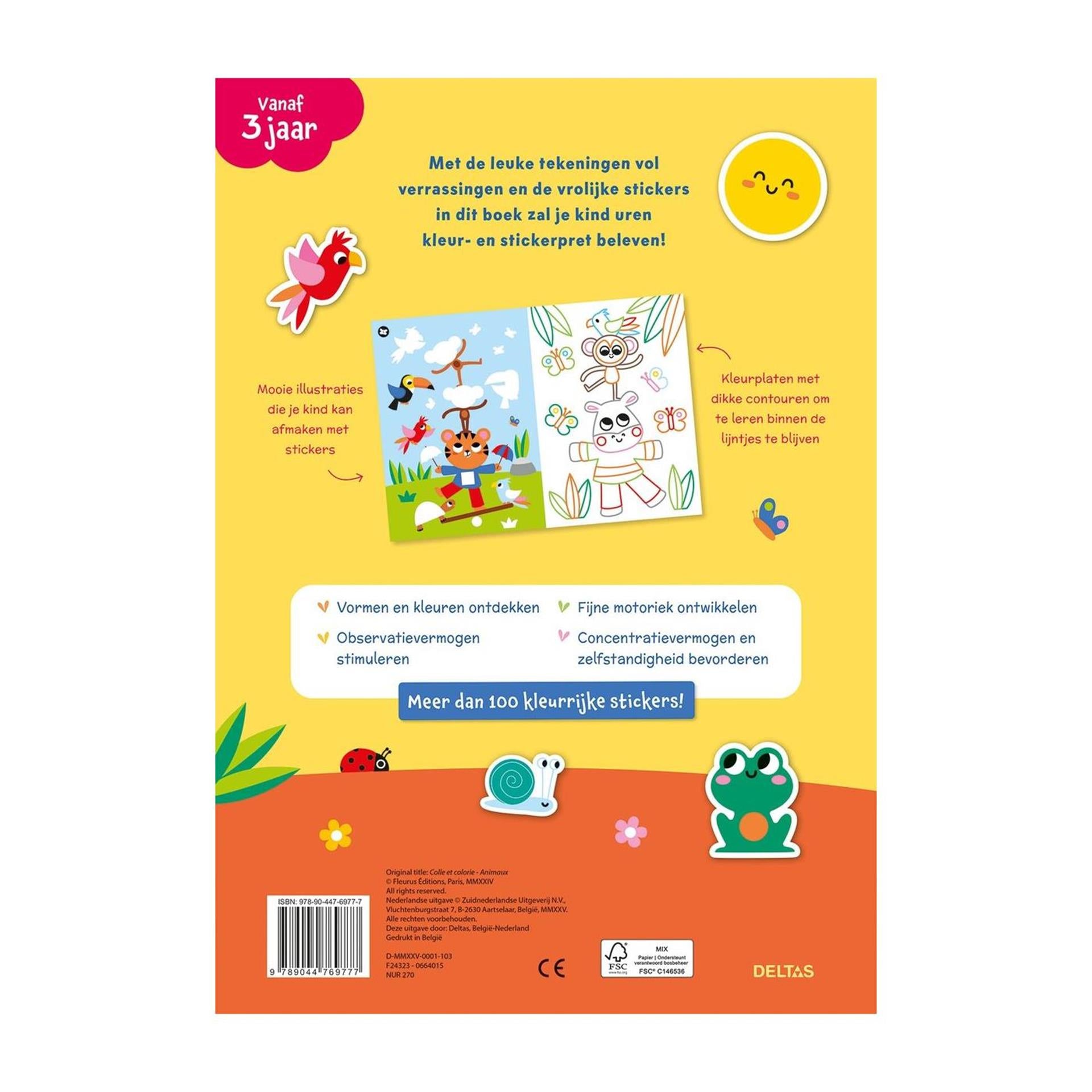 Coloriage Deltas et autocollants amusants - animaux heureux
