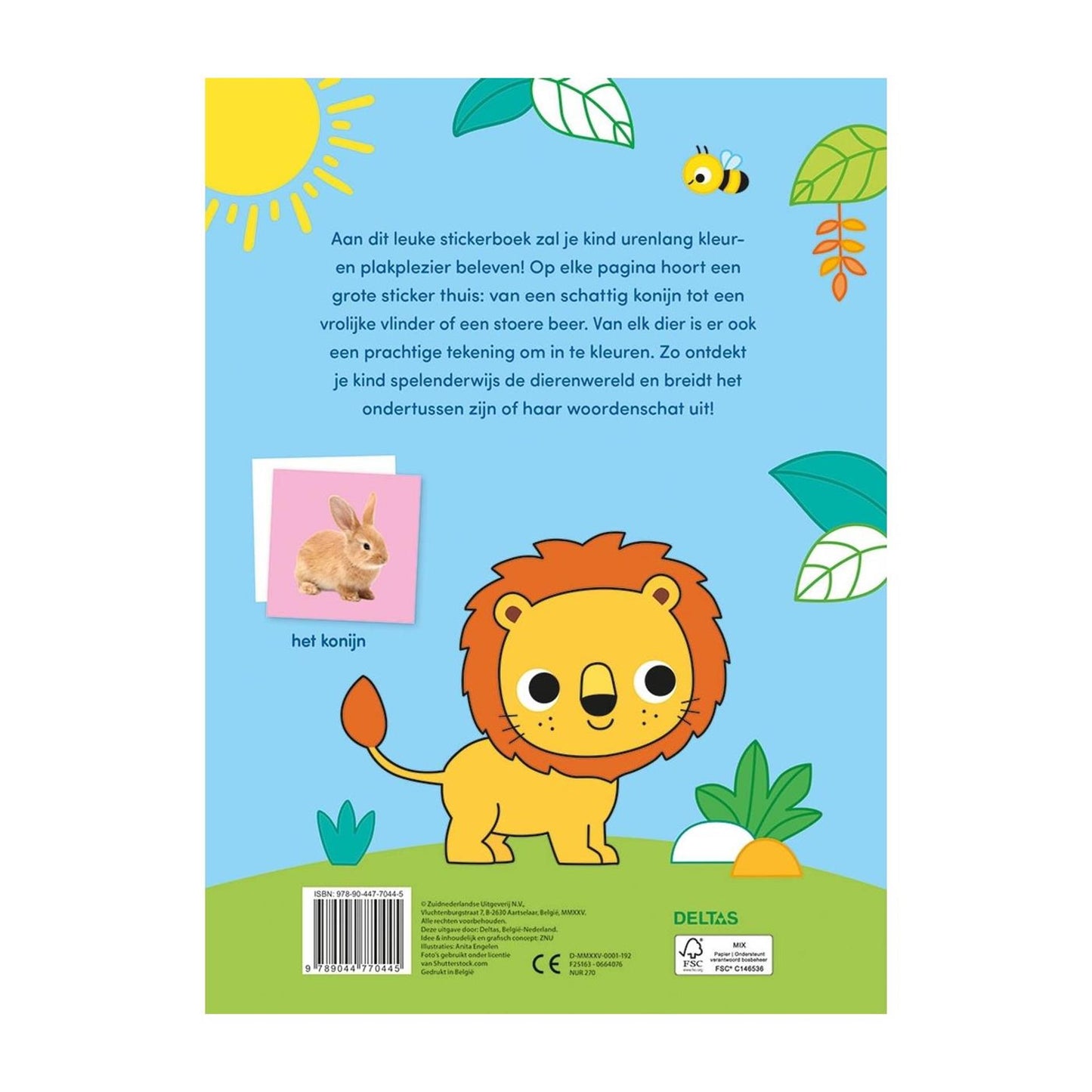 Livre de coloriage et d'autocollants Deltas Sweet Animals