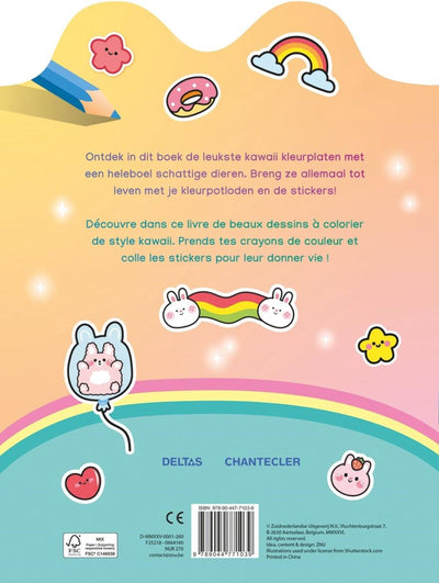 Livre de coloriage amusant de couleurs et d'autocollants Deltas kawaii