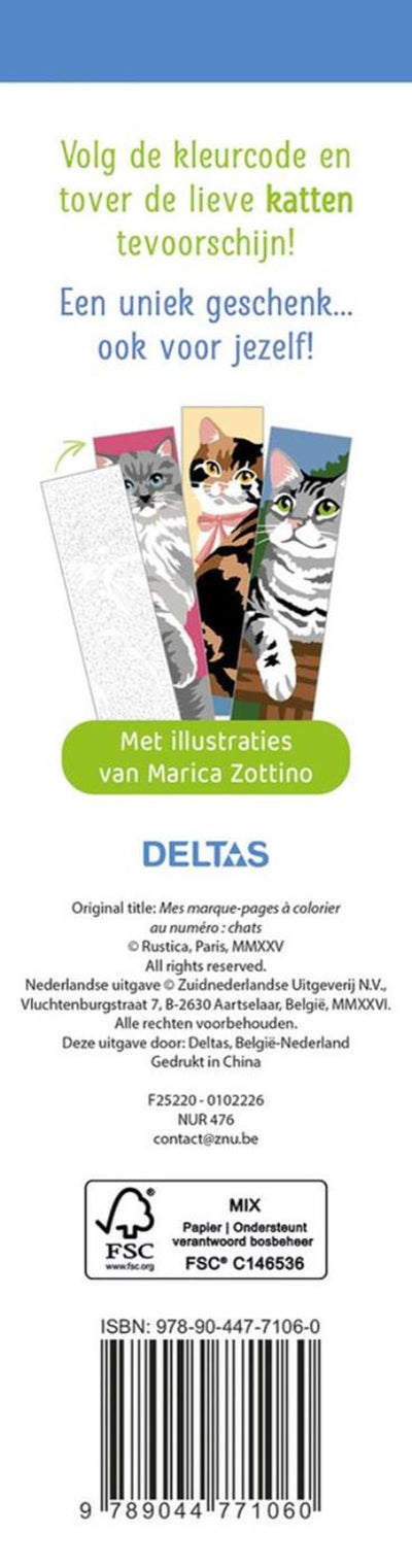 Deltas les plus beaux marque-pages à colorier couleur par numéro - chats