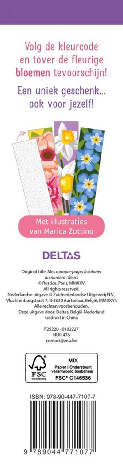 Deltas les plus beaux marque-pages à colorier couleur par numéro - fleurs
