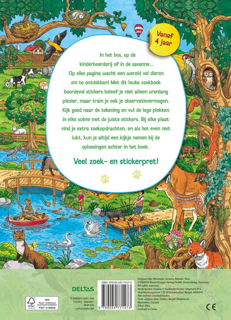 Deltas mon livre de recherche amusant avec autocollants - animaux