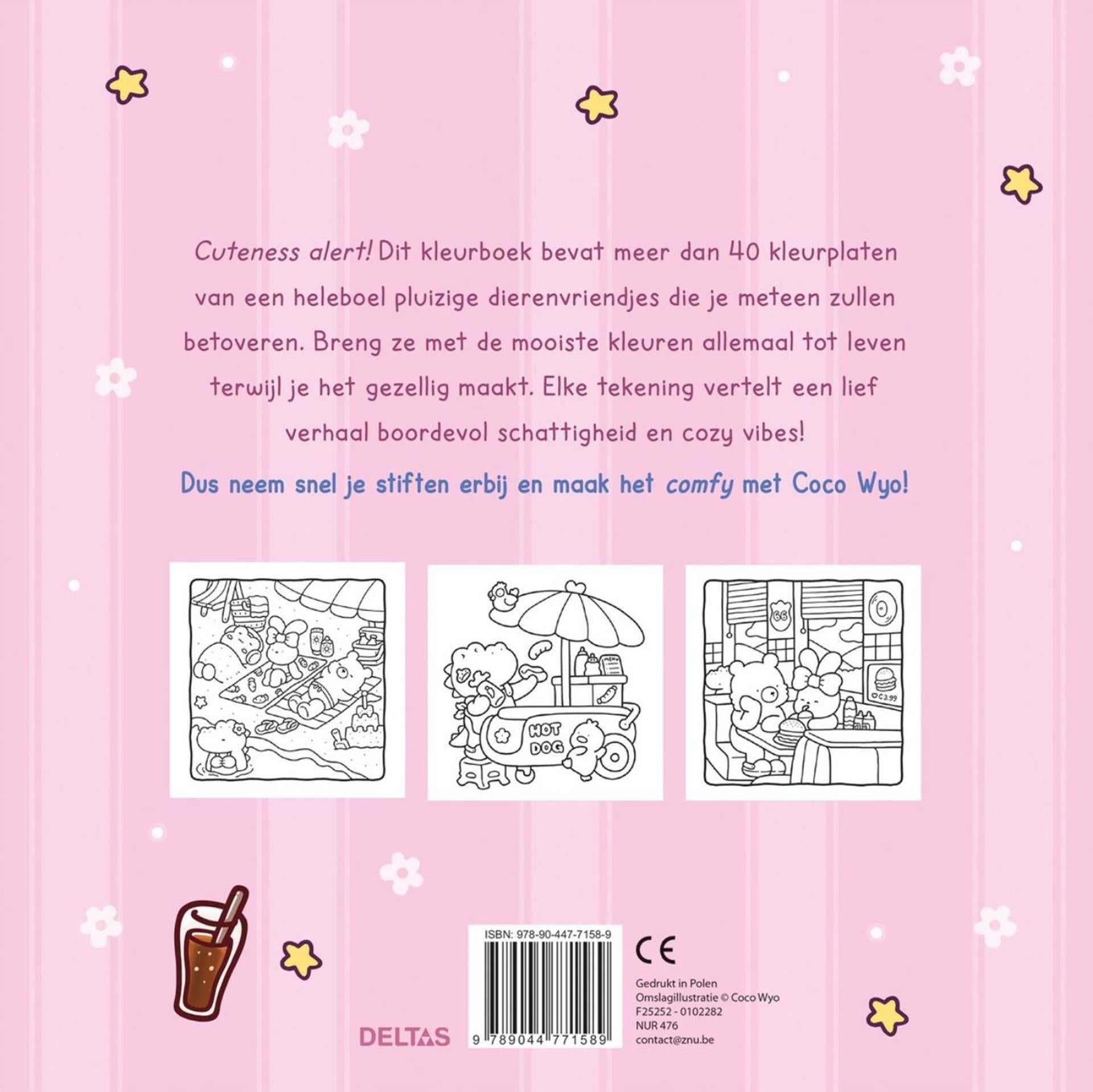 Deltas Cozy Friends, joli livre de coloriage confortable, coco