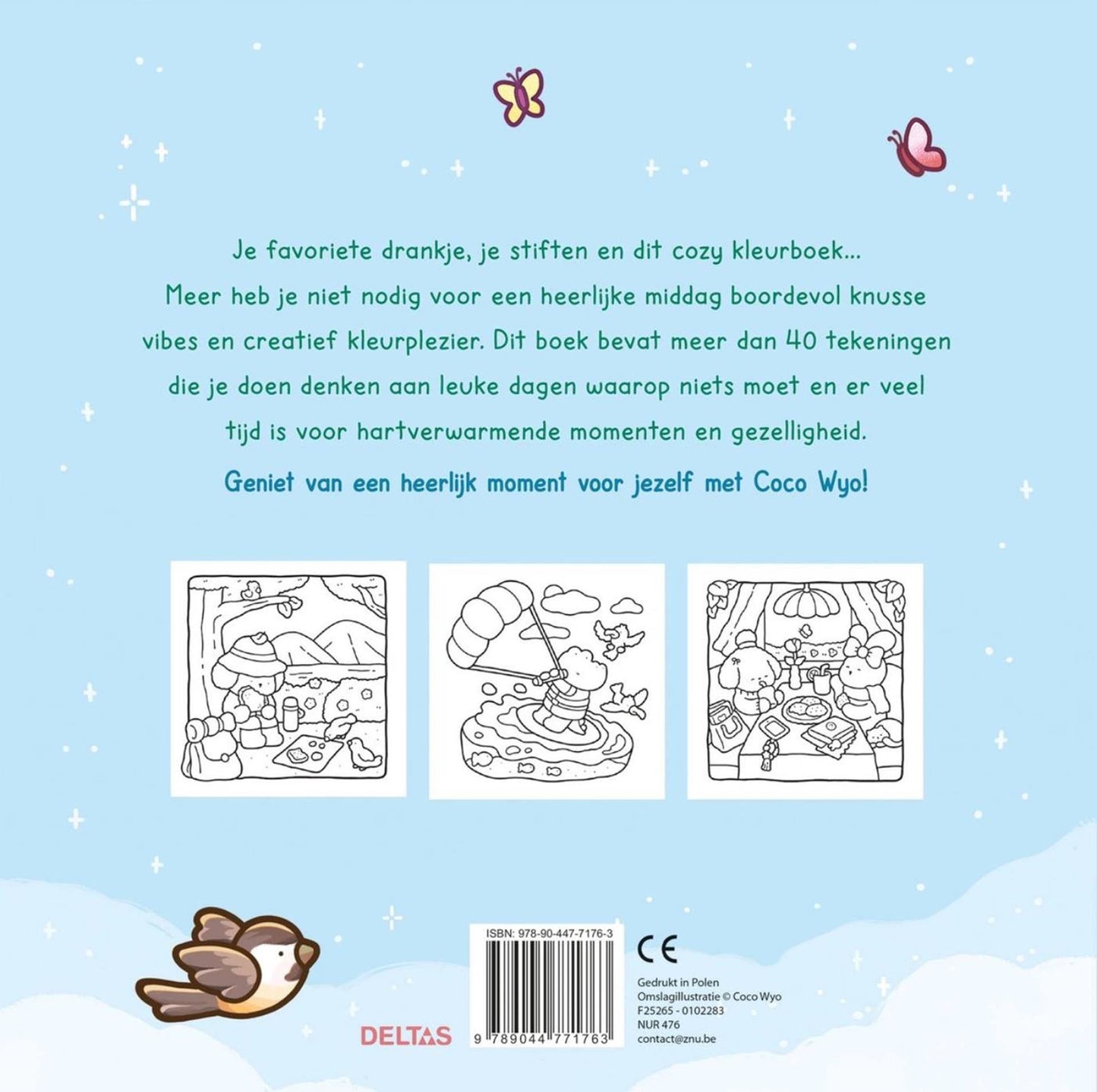 Deltas Cozy Days joli livre de coloriage confortable Coco Wyo