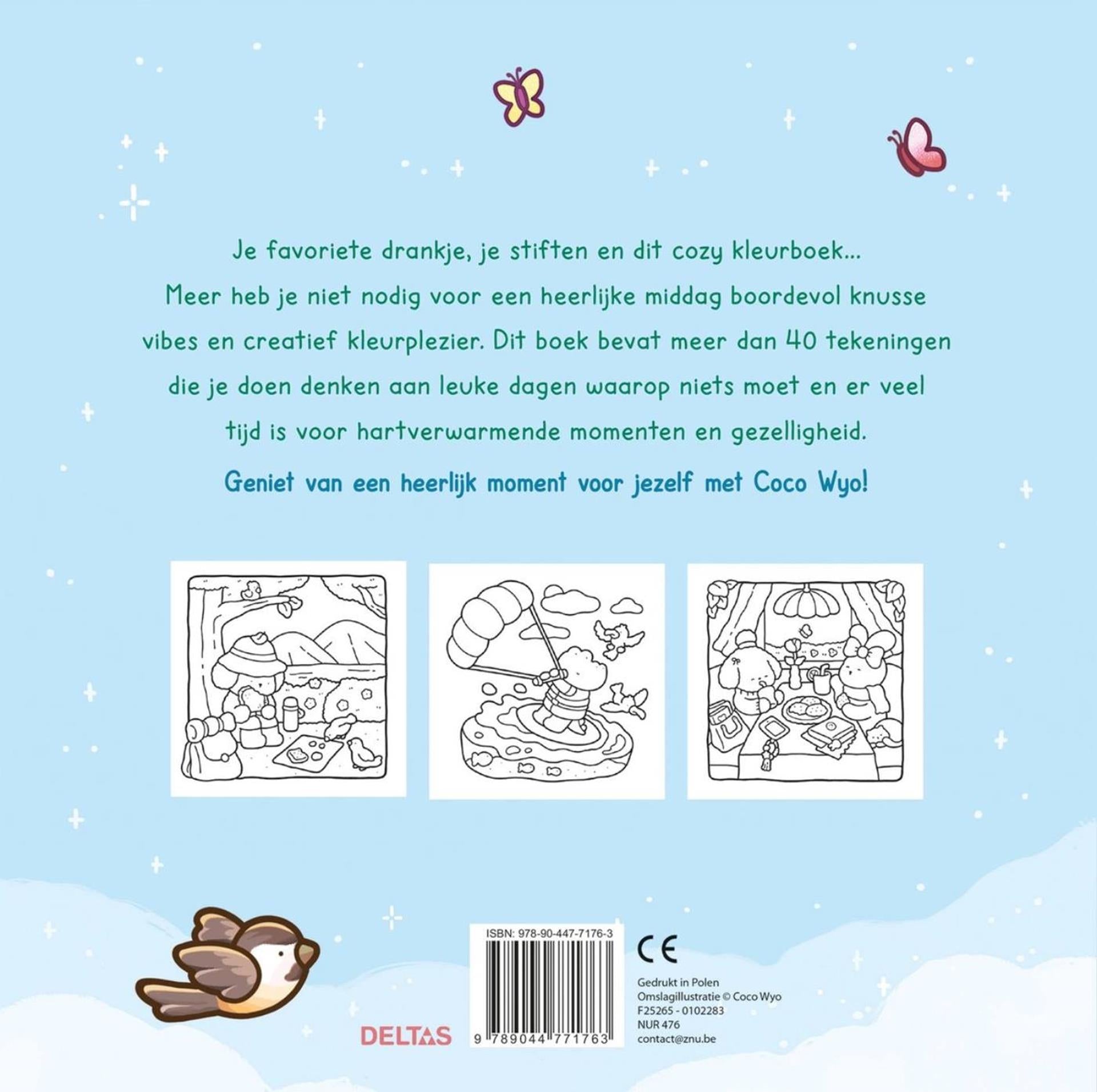 Deltas Cozy Days joli livre de coloriage confortable Coco Wyo