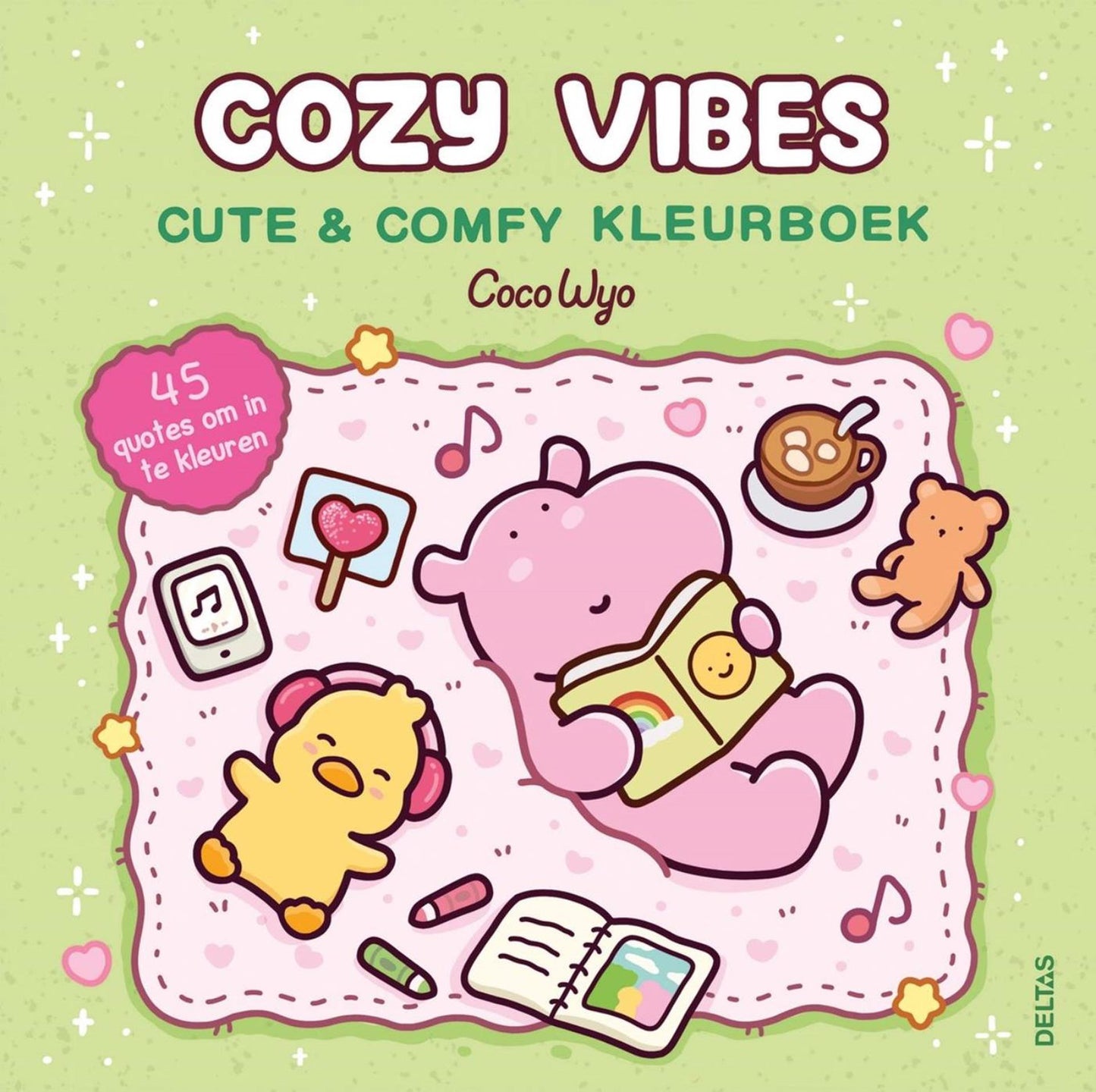 Deltas Cozy Vibes mignon livre de coloriage confortable Coco Wyo