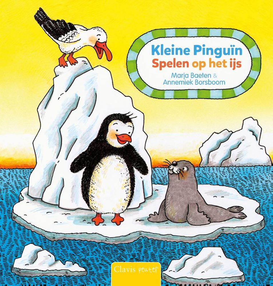 Petit pingouin jouant sur la glace. 1+