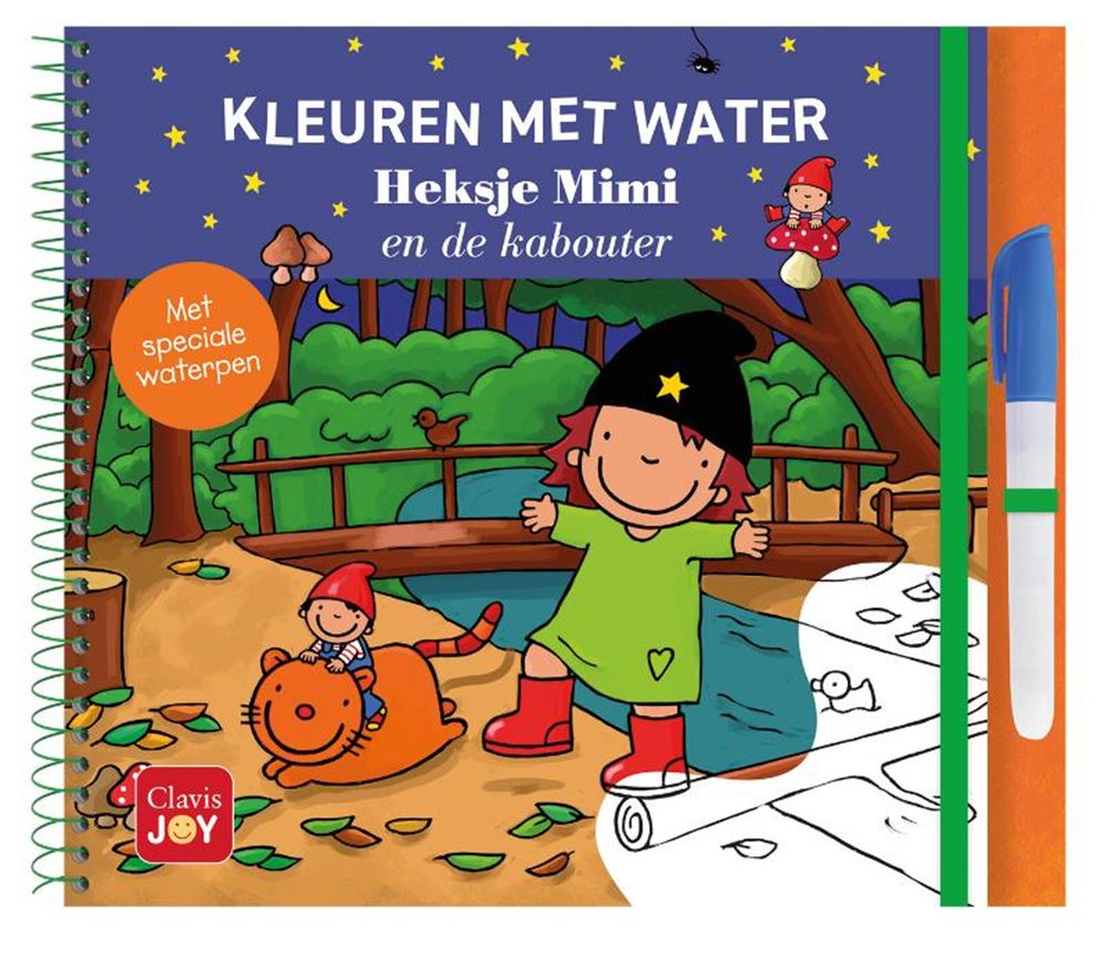Coloration à l'eau. la sorcière Mimi et le gnome