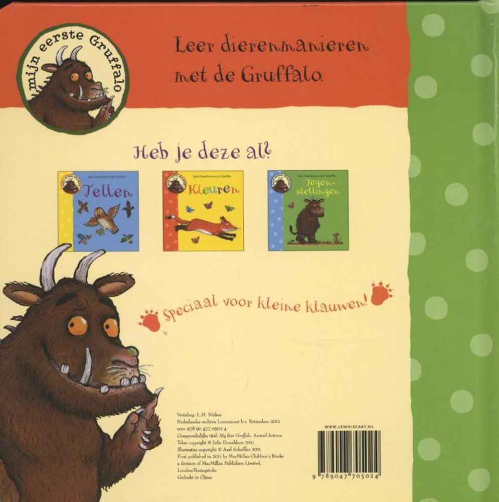 Mon premier gruffalo : les manières animales. 2+