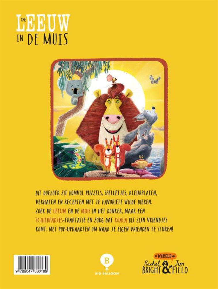 Le lion dans le livre d'activités de la souris 3+