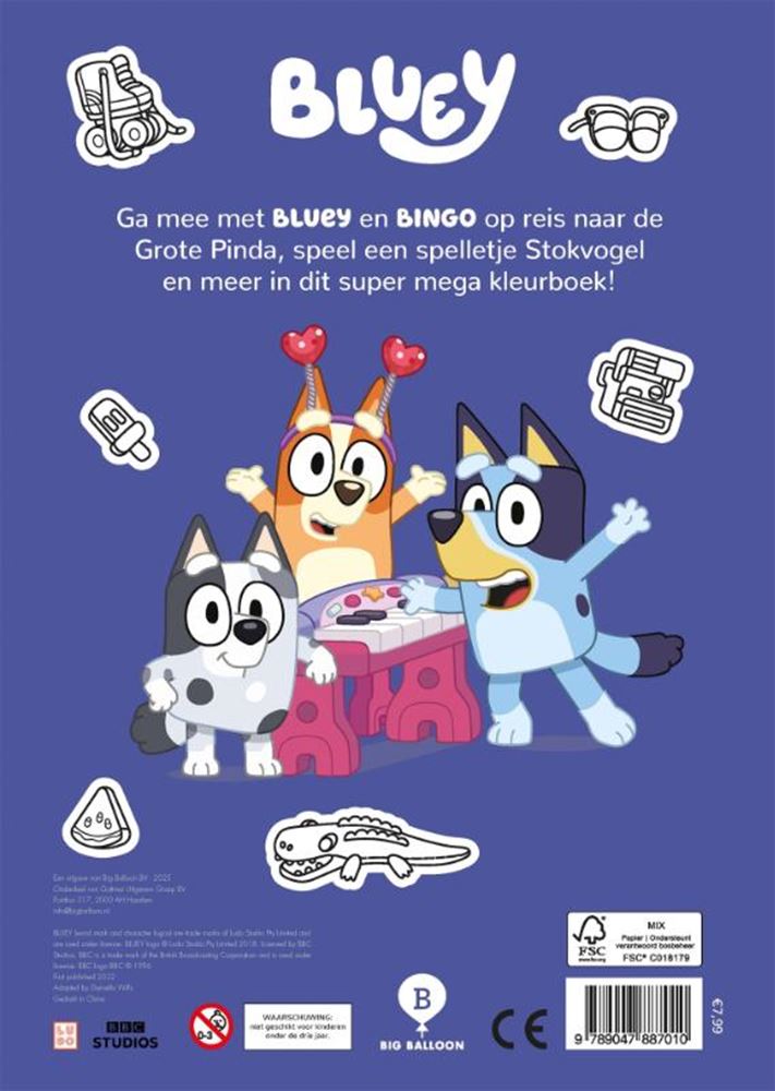 Gottmer Publishers Group Bluey Super Mega Livre de coloriage