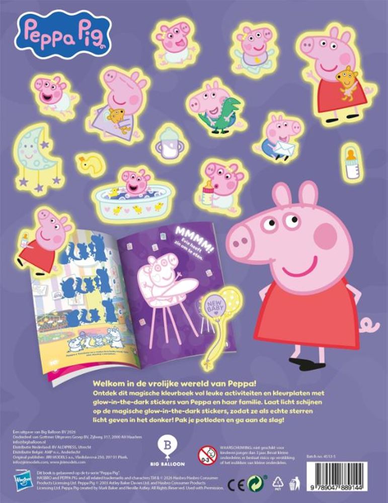 Couleur avec Peppa Pig qui brille dans le noir