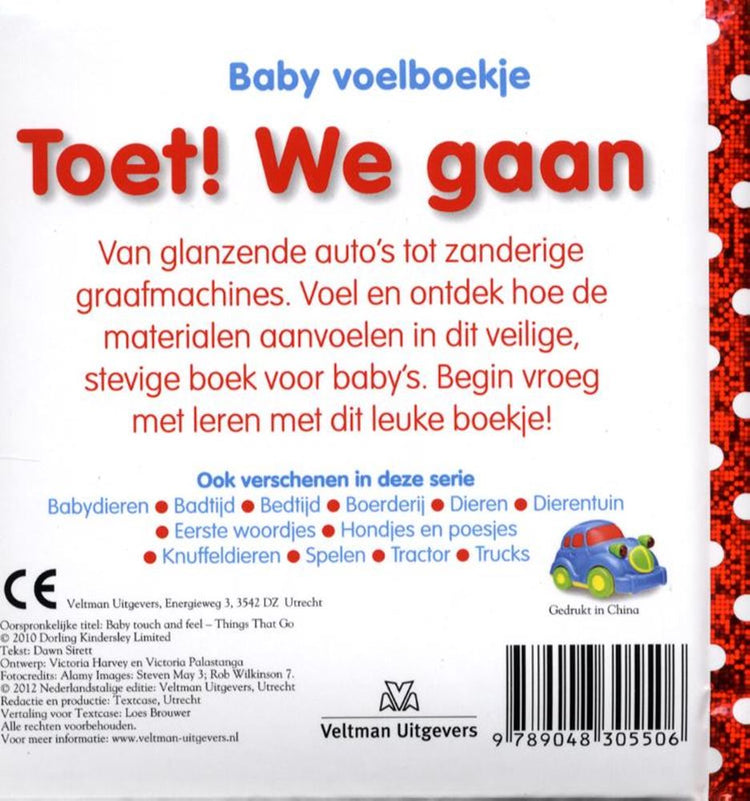 Livre tactile bébé : toot. nous y allons. 0+