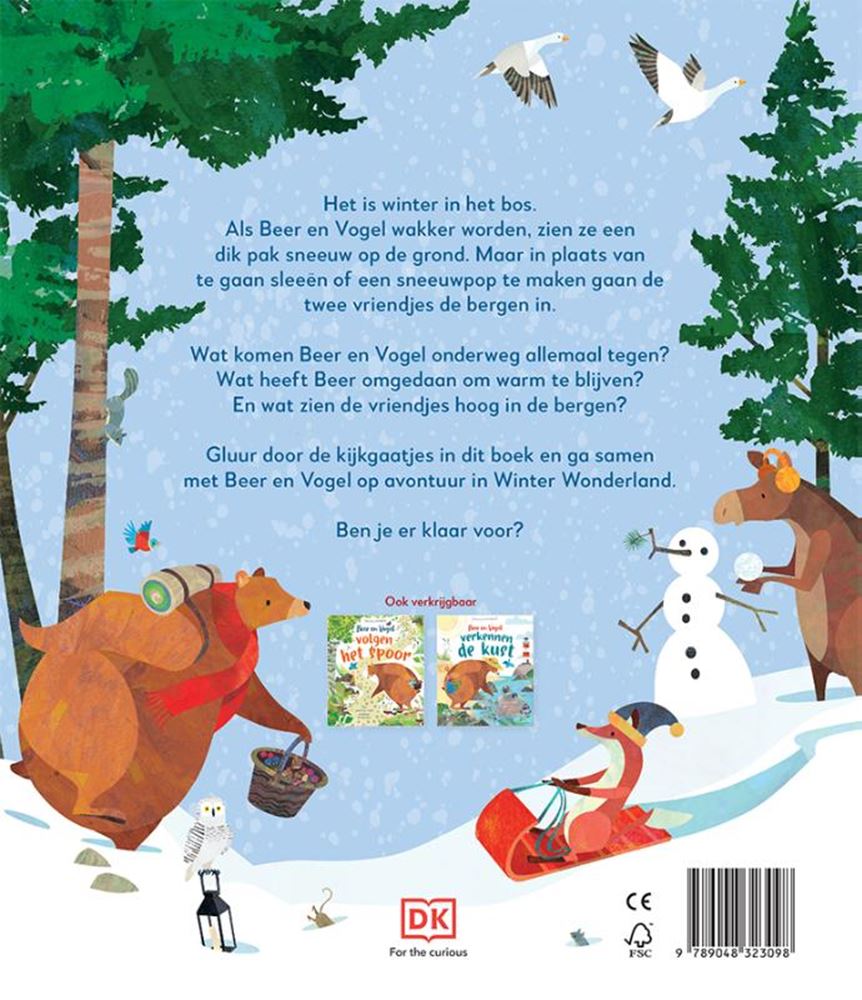 L'ours et l'oiseau partent à l'aventure en hiver