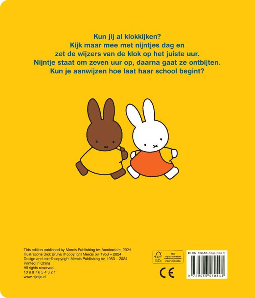 Dire l'heure avec Miffy. livre cartonné. 2+