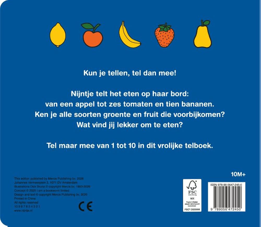 Livre de comptage Miffy, fruits et légumes 2+