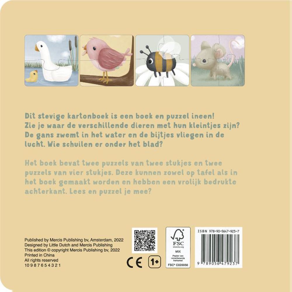 Little Dutch : mon livre de puzzles d'animaux. 2+