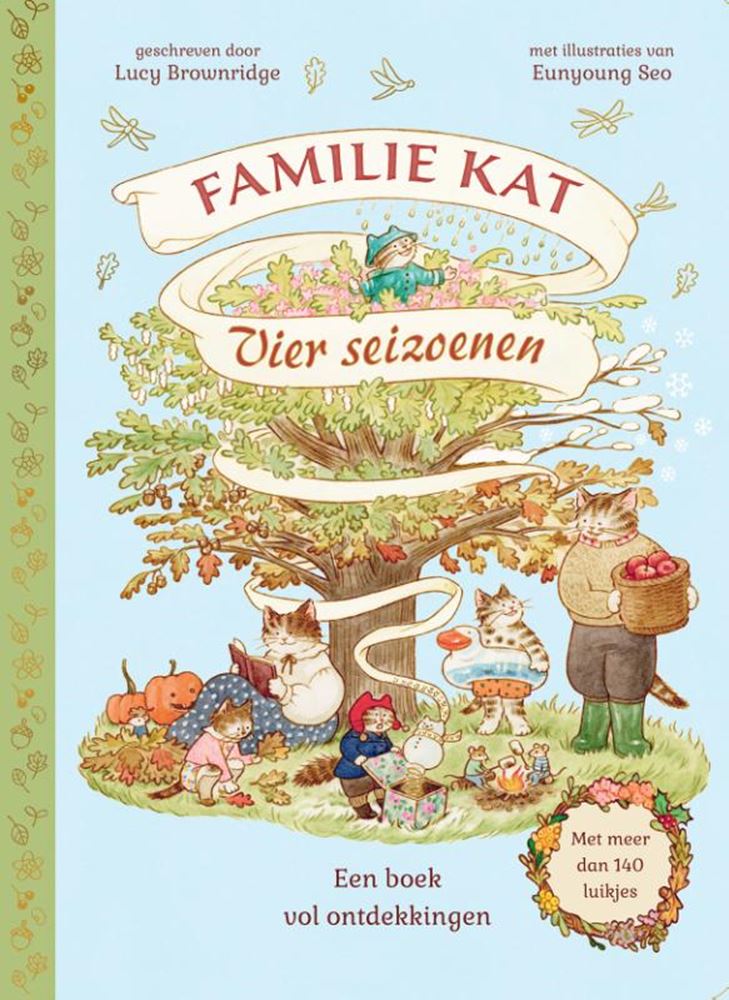 Livre cartonné : quatre saisons. chat de famille.