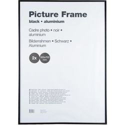 Cadre d'échange en aluminium et plexiglas antireflet 50x70cm noir