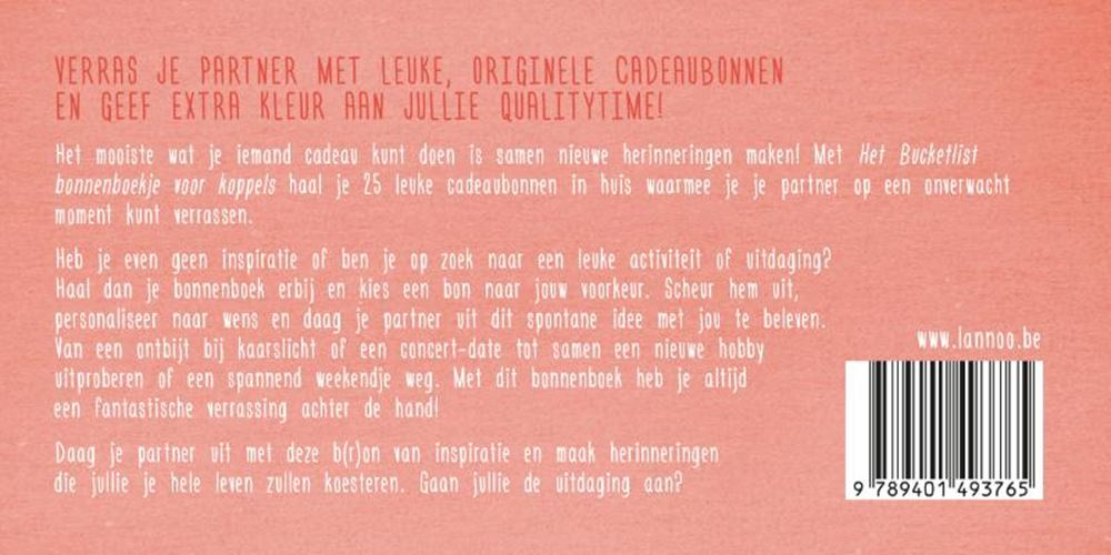 Le carnet de coupons bucket list pour les couples