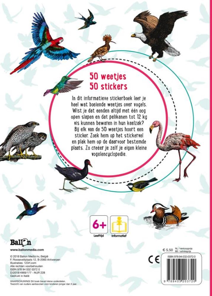 50 faits 50 autocollants - oiseaux