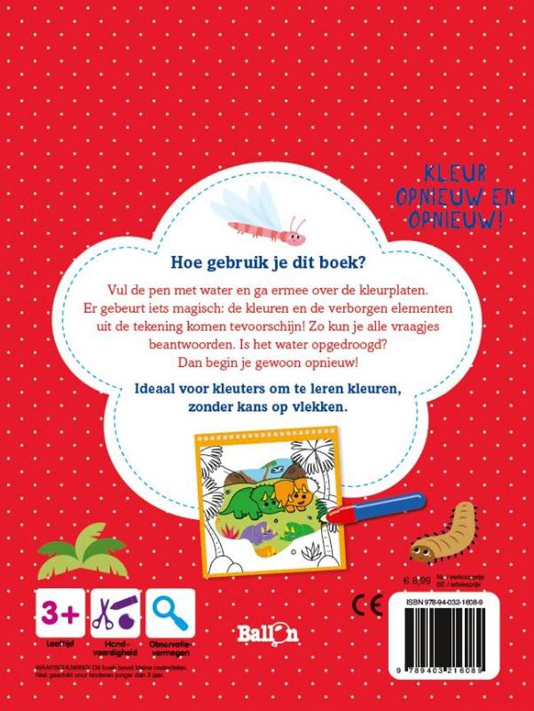 Coloriage à l'eau : dinosaures. 4+