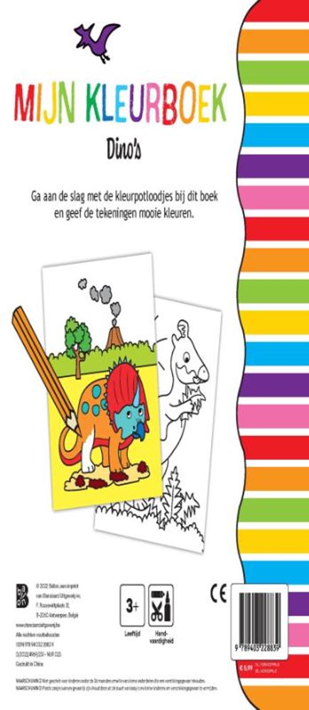 Livre de coloriage éditeur standard avec crayons - dinosaures