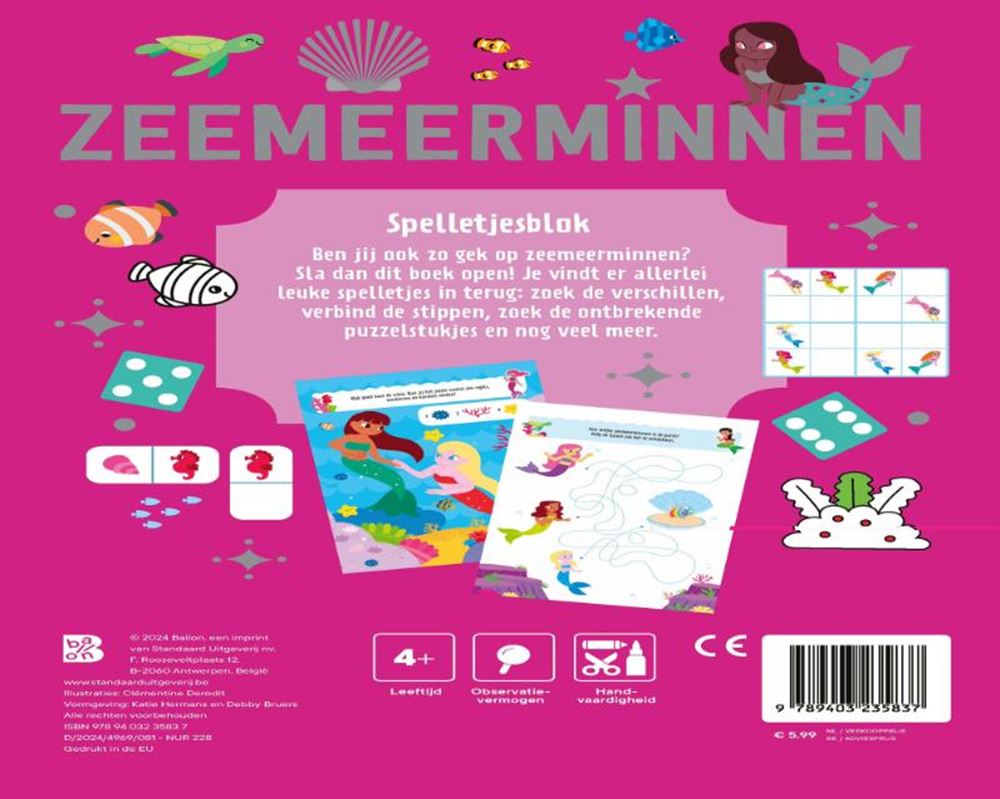 Zeemeerminnen: bloc de sorts 4+