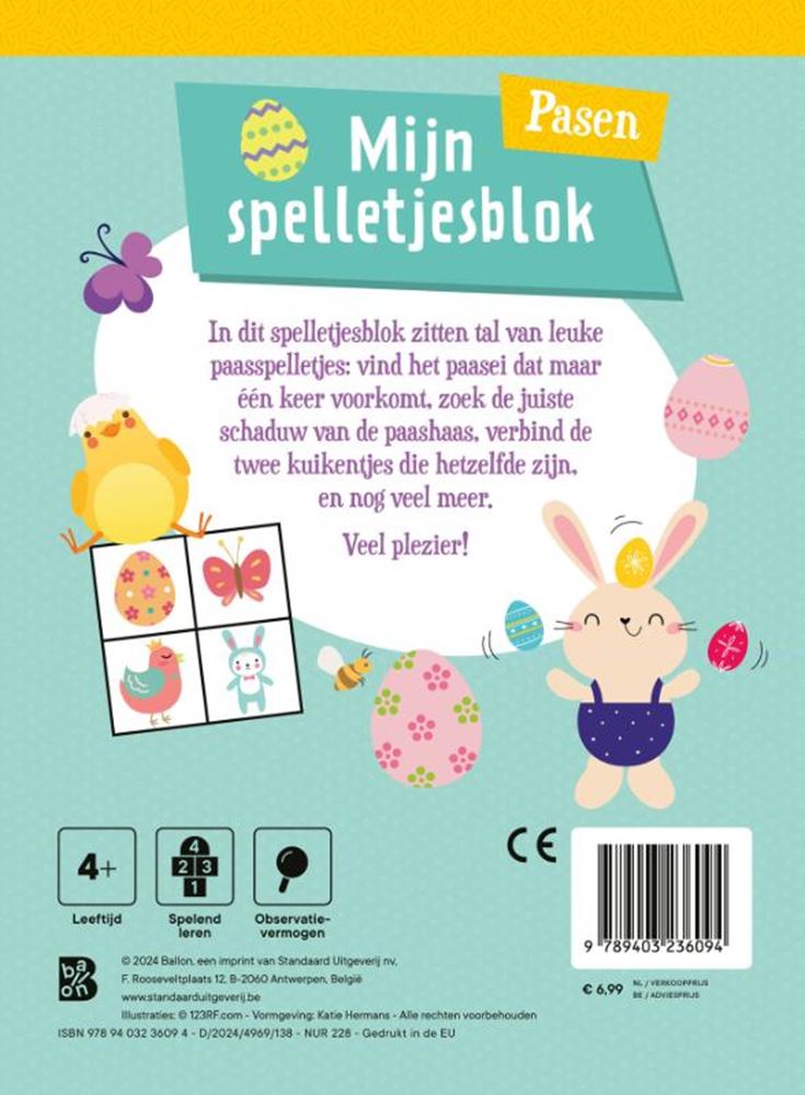 Mon bloc de jeu de Pâques 4+