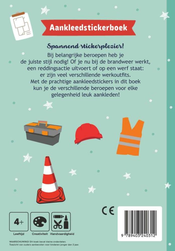 Mini livre d'autocollants d'habillage éditeur standard - métiers