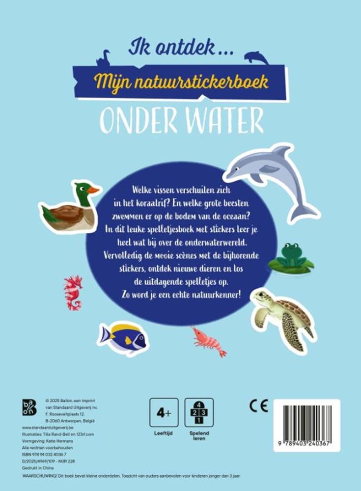 Éditeur standard mon livre d'autocollants nature - sous l'eau