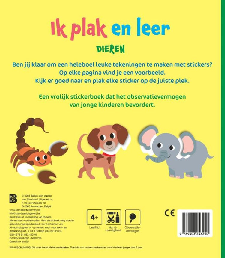 Éditeur standard Je colle et j'apprends - animaux 4-5 ans