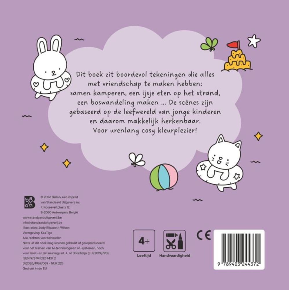 Livre de coloriage douillet : amis sympas 4+