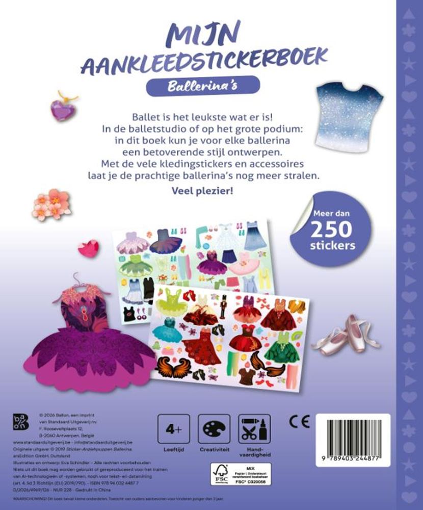 Mon livre d'autocollants d'habillage : ballerines 4+