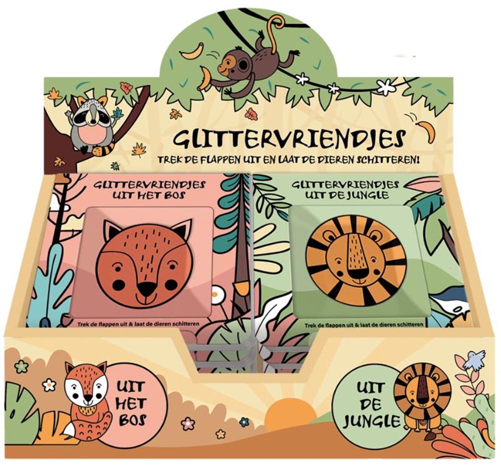 Présentoir amis pailletés 2 x 6 ex. 2+
