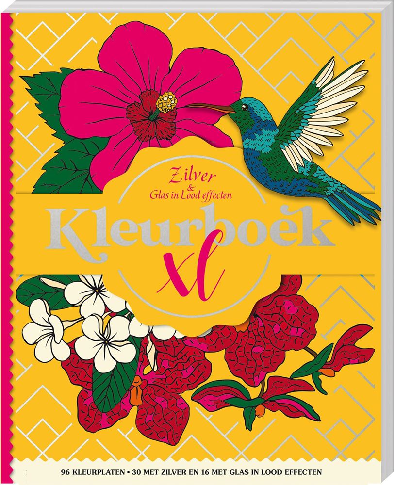 Livre de coloriage xl - vitrail argenté eff