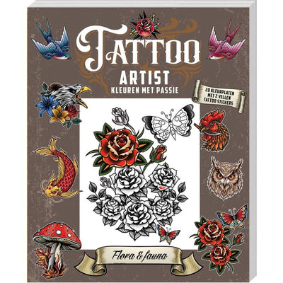 Imagebooks livre de coloriage pour tatoueur - flore et faune