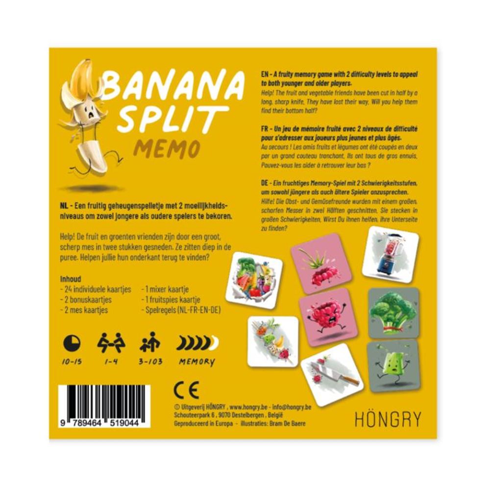 Höngry Banana Split, jeu de mémoire. 3+