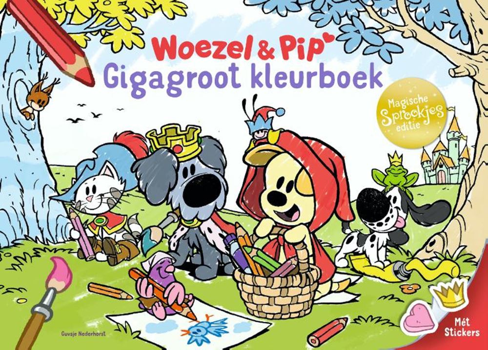 Woezel pip : livre de coloriage géant conte de fées