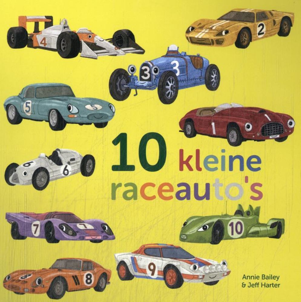 Livre cartonné : dix petites voitures de course 1+
