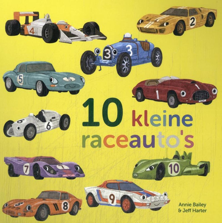Livre cartonné : dix petites voitures de course 1+