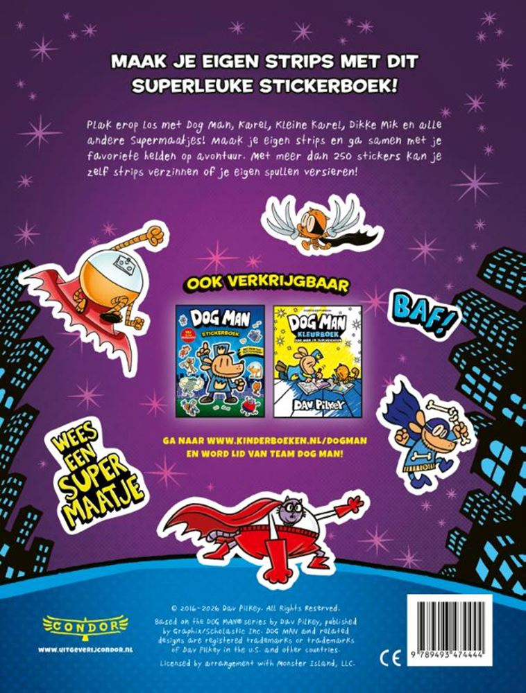 Livre d'autocollants Centraal Boekhuis Dog Man Super Buddies