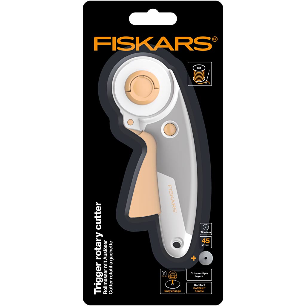 Couteau rotatif Fiskars, droitier-gaucher, 1 pièce