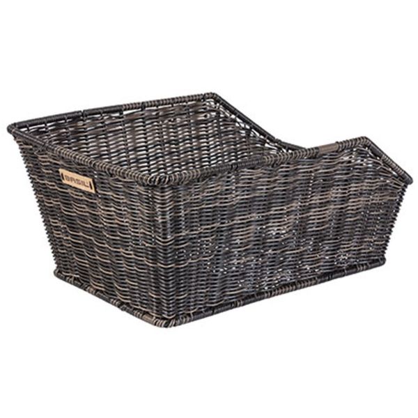 Basil Cento Rattan Look WSL - Panier à vélo - à l'arrière - y compris le système Basil WSL - Brown
