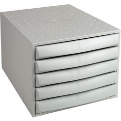 Commode exacompta multiform grise 5 tiroirs 284 x 218 x 387 mm