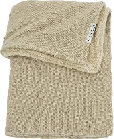 Couverture de berceau en peluche Meyco baby mini noeuds - sable - 75x100cm - 2,0 tog