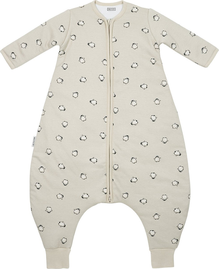 Meyco bébé pingouin bébé hiver sommeil salopette pull avec manche fixe - sable doux - 80 cm - 2,5 tog