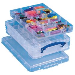 Hobby box boîte vraiment utile 255x520x85mm 4l 30 compartiments couvercle empilable