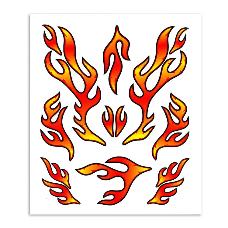 Jeu d'autocollants flammes rouges